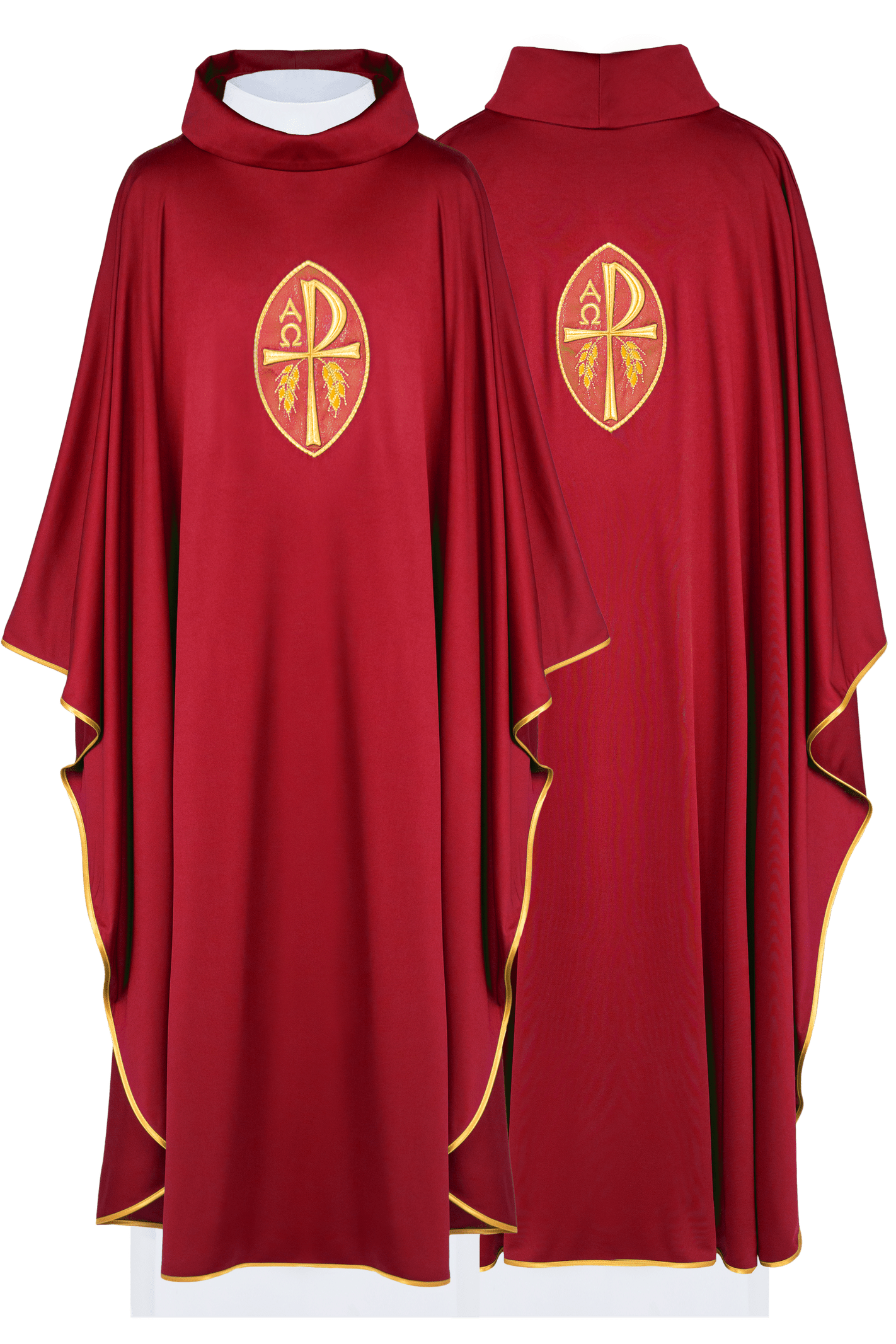 Red chasuble made of thin and light SACROLITE fabric