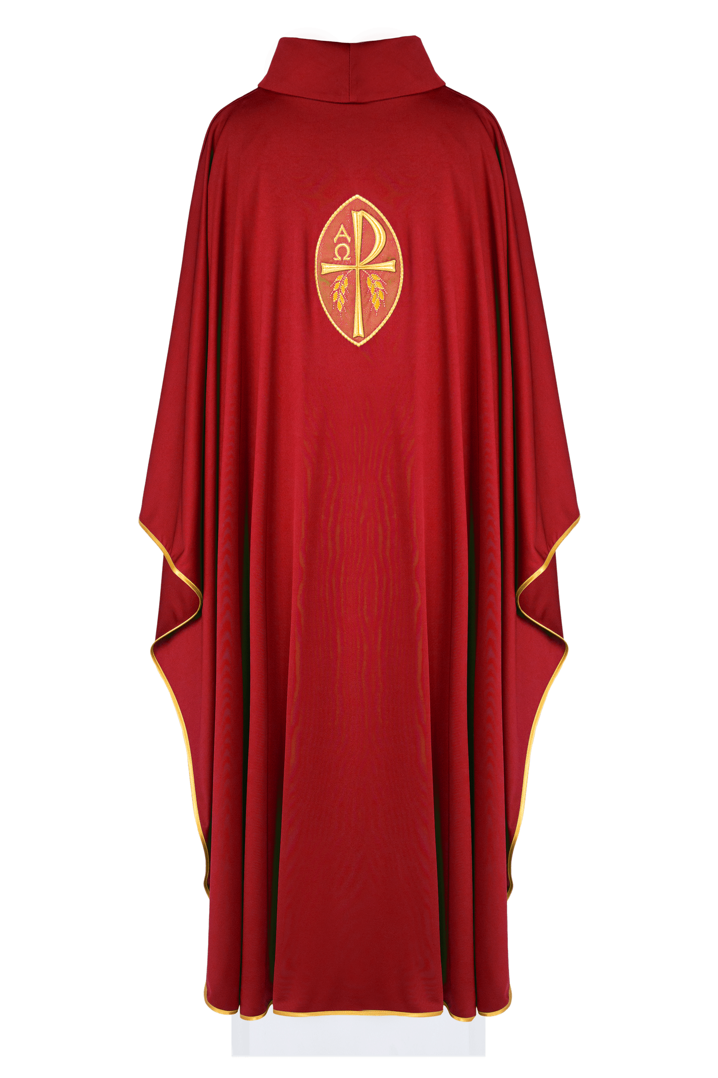 Red chasuble made of thin and light SACROLITE fabric