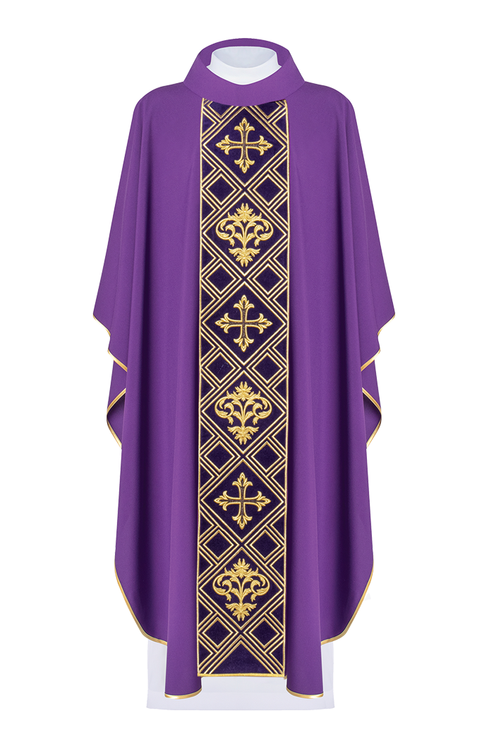 Chasuble embroidered with Purple Cross