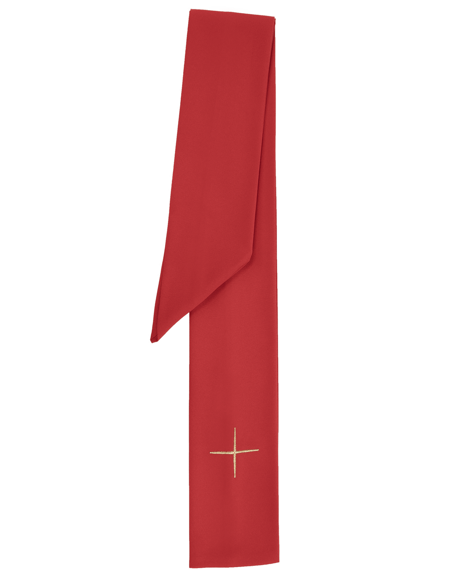 Simple red chasuble with golden cross