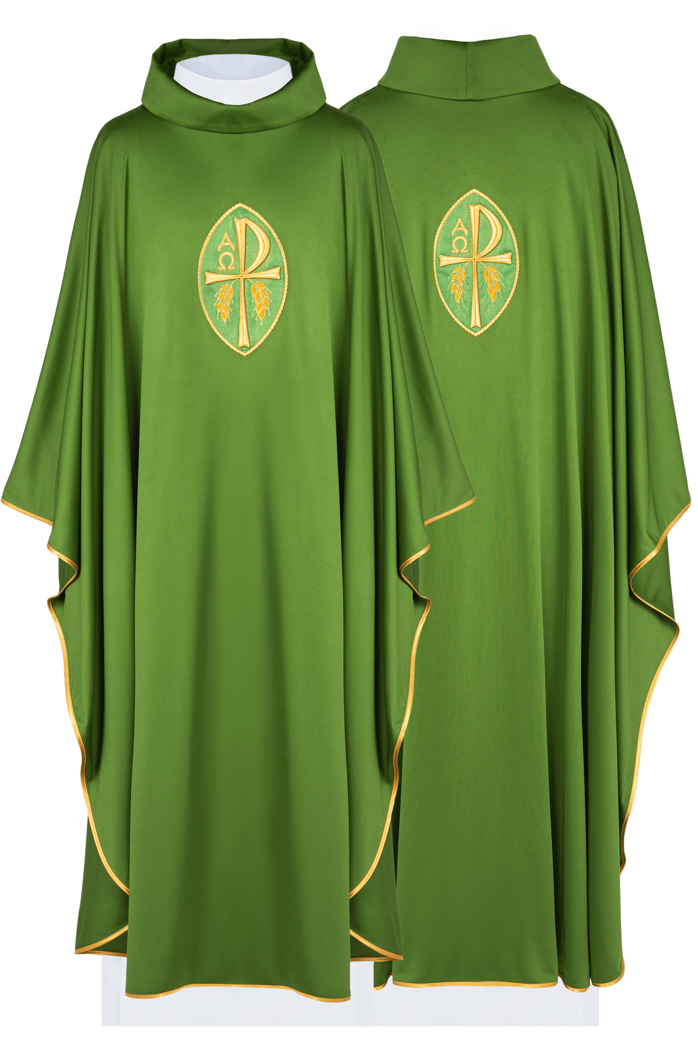 Green chasuble made of lightweight SACROLITE fabric