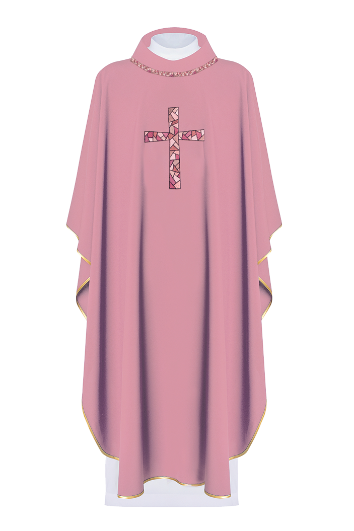 Chasuble embroidered with Pink Cross