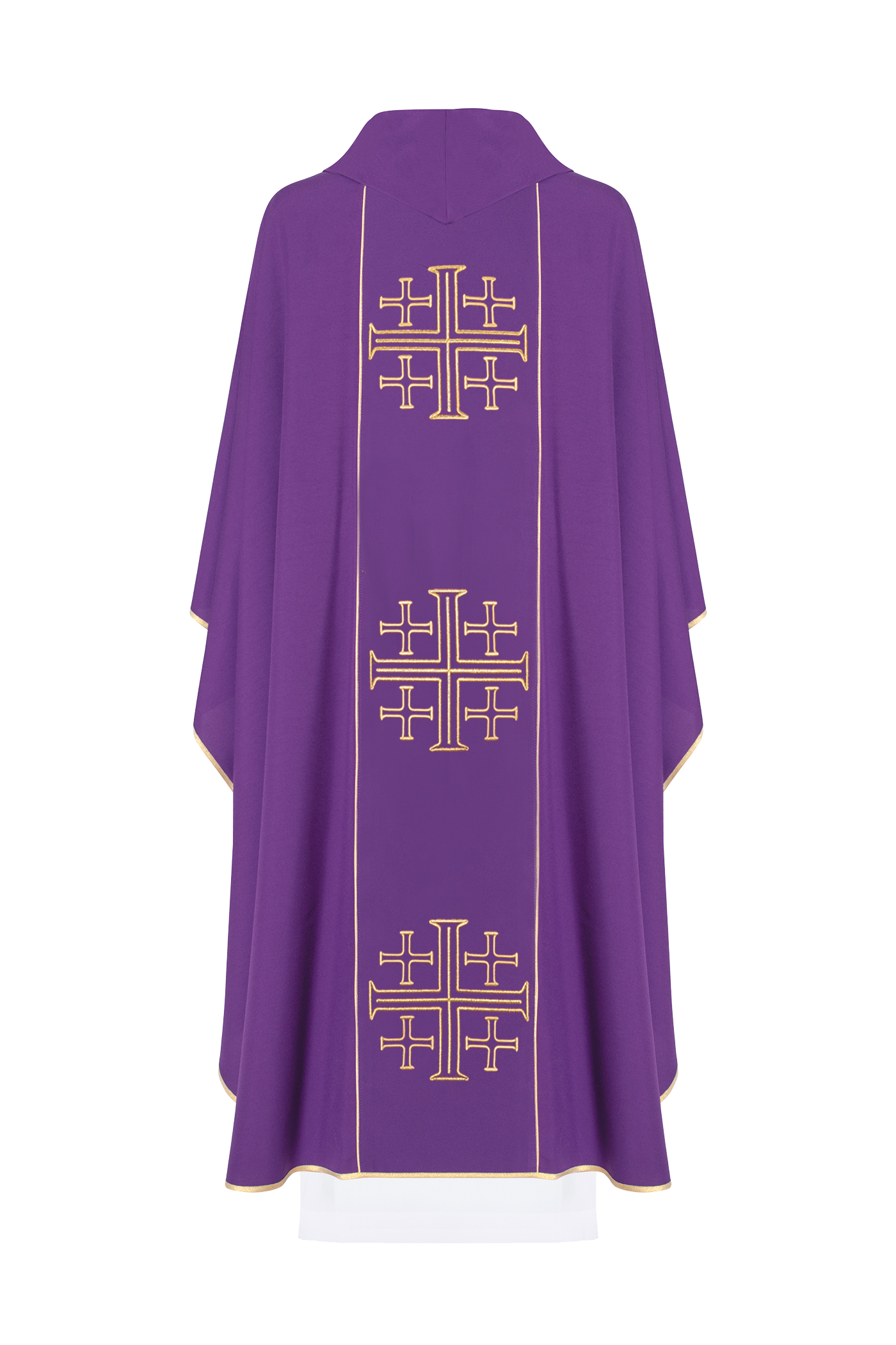 Chasuble embroidered with Jerusalem Crosses in purple