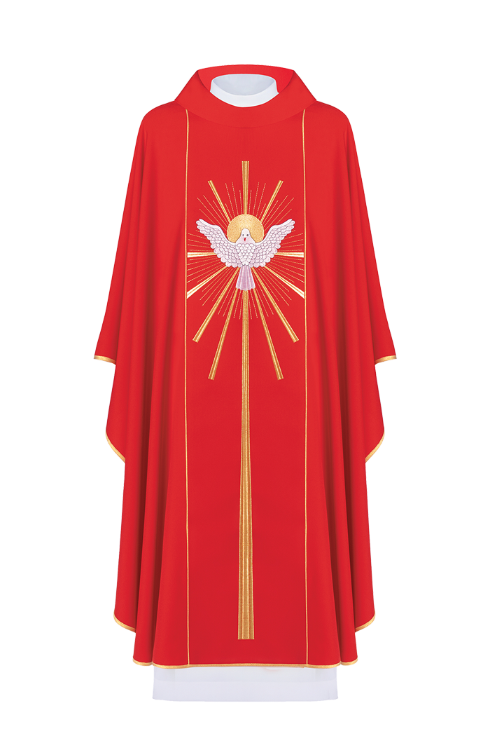 Red Chasuble with Holy Spirit symbol