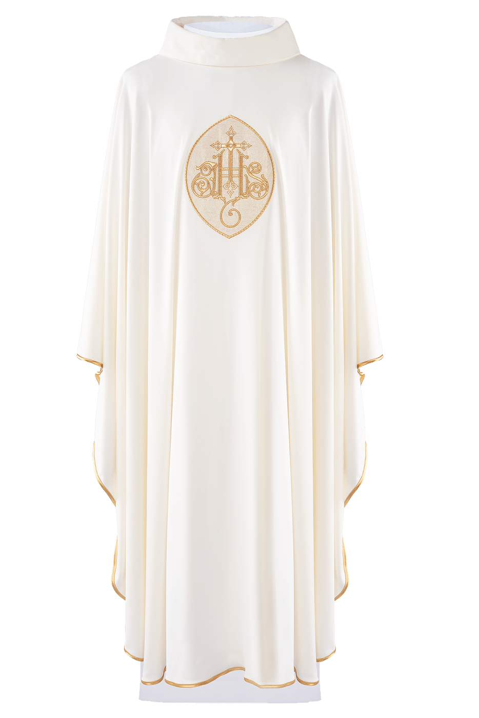 Lightweight ivory chasuble with IHS made from SACROLITE