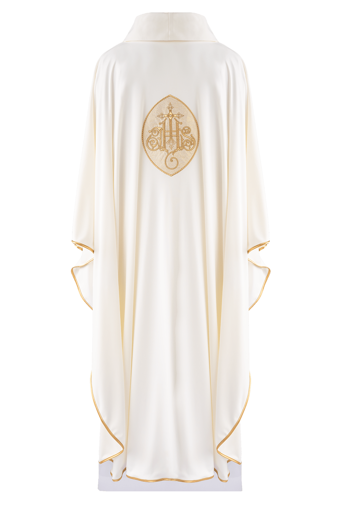 Lightweight ivory chasuble with IHS made from SACROLITE