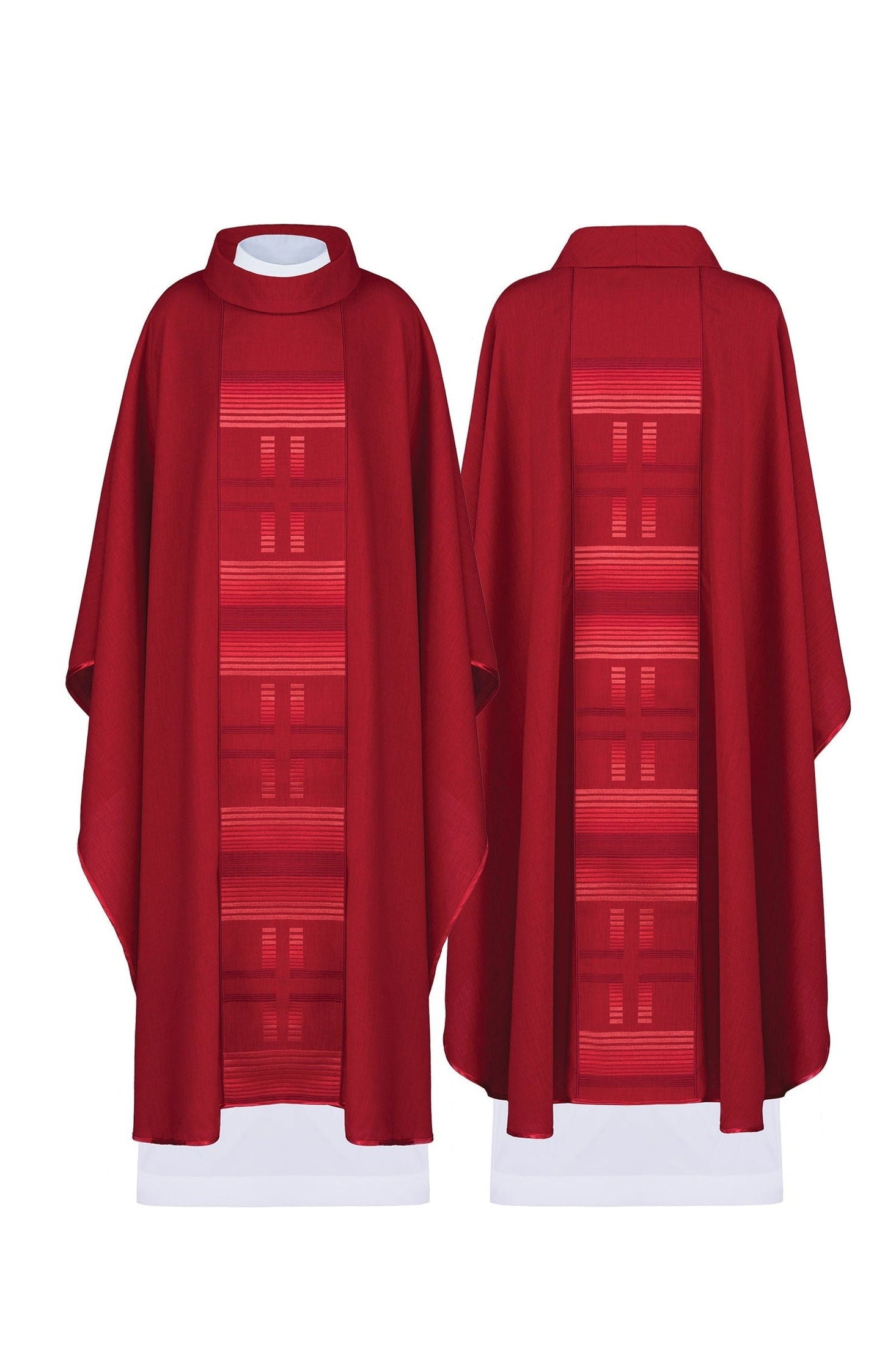 Chasuble embroidered with Crosses in red - HAFTINAUSA.COM