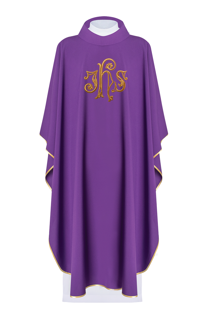 Chasuble in purple and gold - HAFTINAUSA.COM