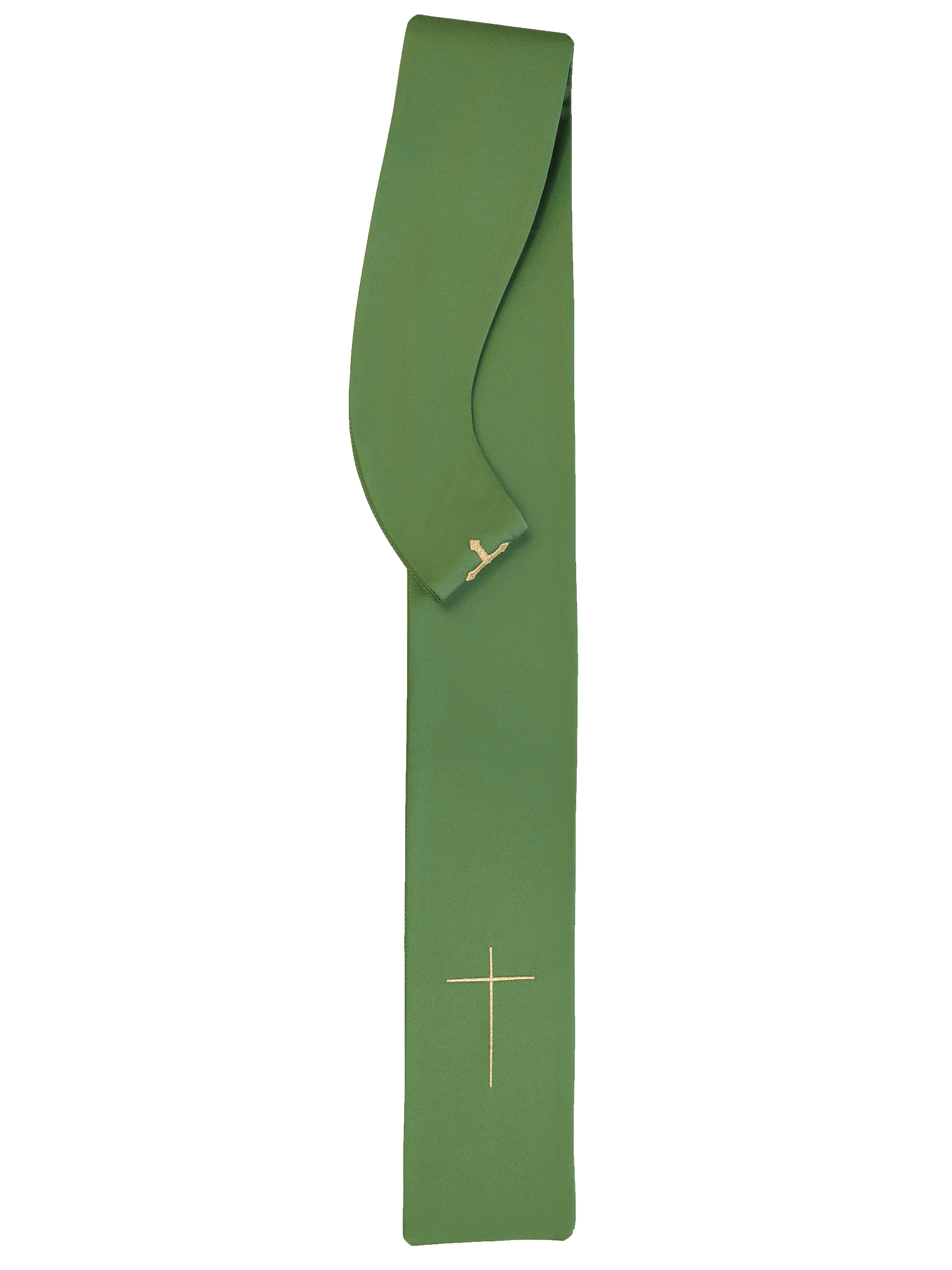 Richly embroidered green chasuble