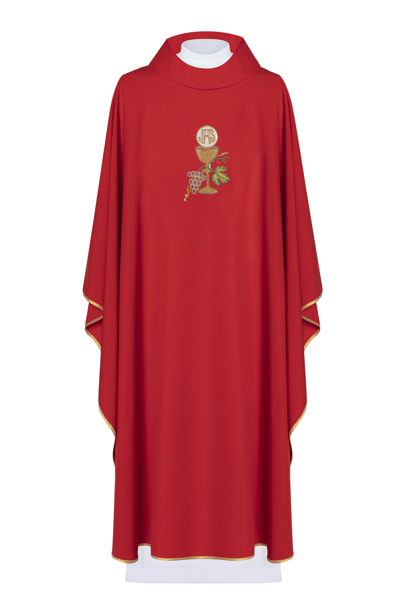 Chasuble Chalice Cross and Grapes in red