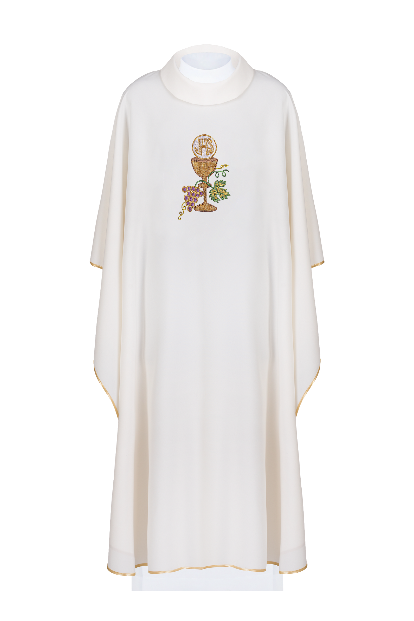 Chasuble Chalice Cross and Grapes in ecru