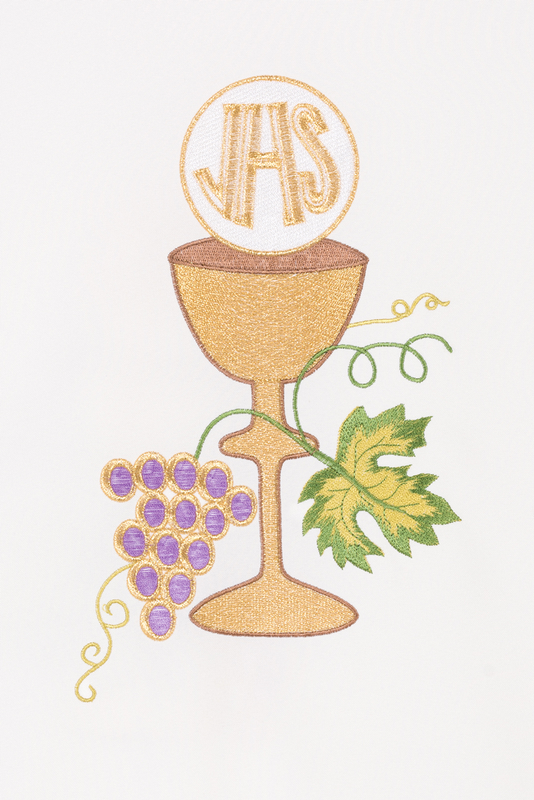 Chasuble Chalice Cross and Grapes in ecru