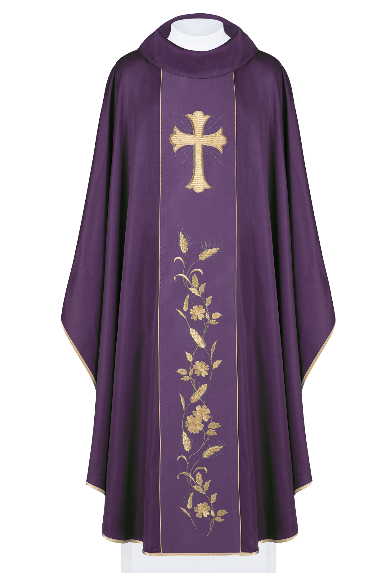 Chasuble Cross and Ears of Wheat in purple