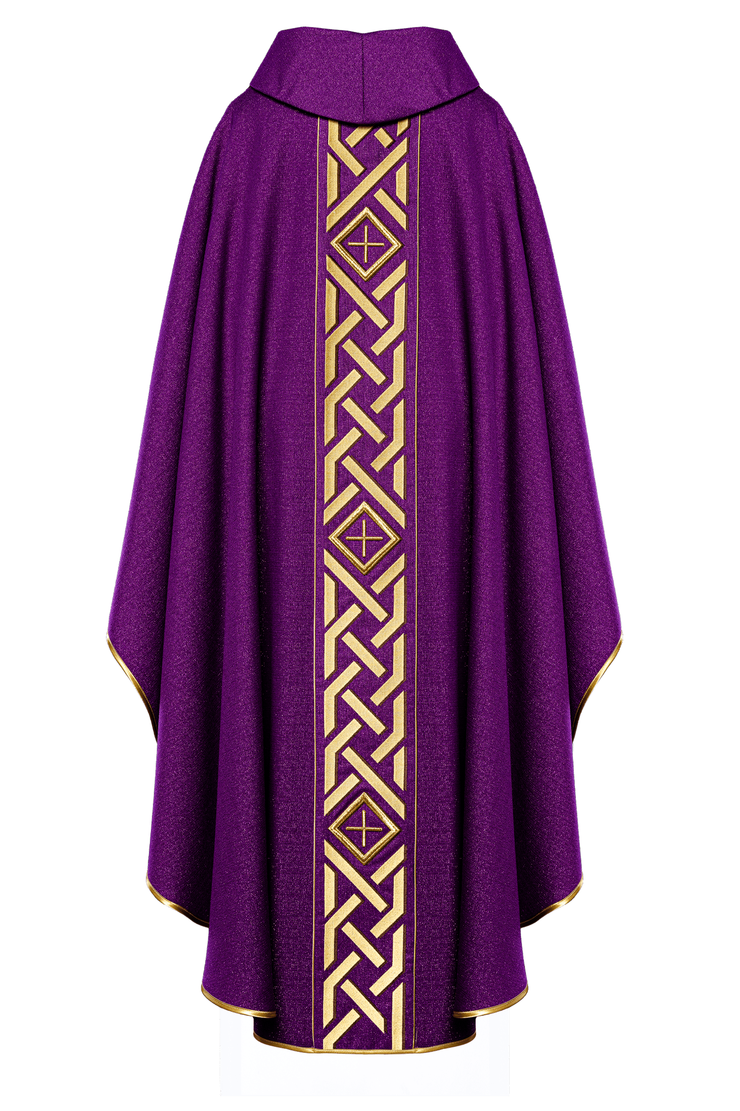 Purple chasuble with narrow embroidery