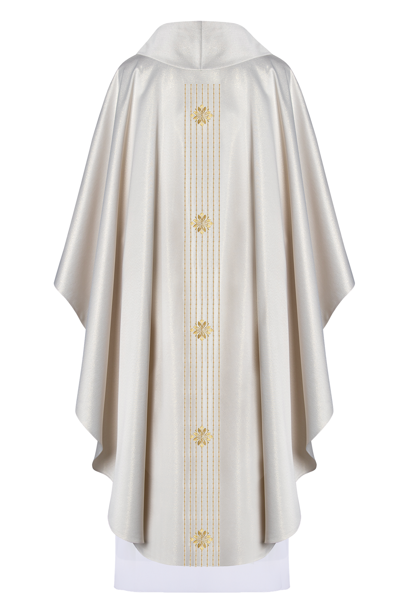 Gold Marian chasuble inspired with rosary - HAFTINAUSA.COM