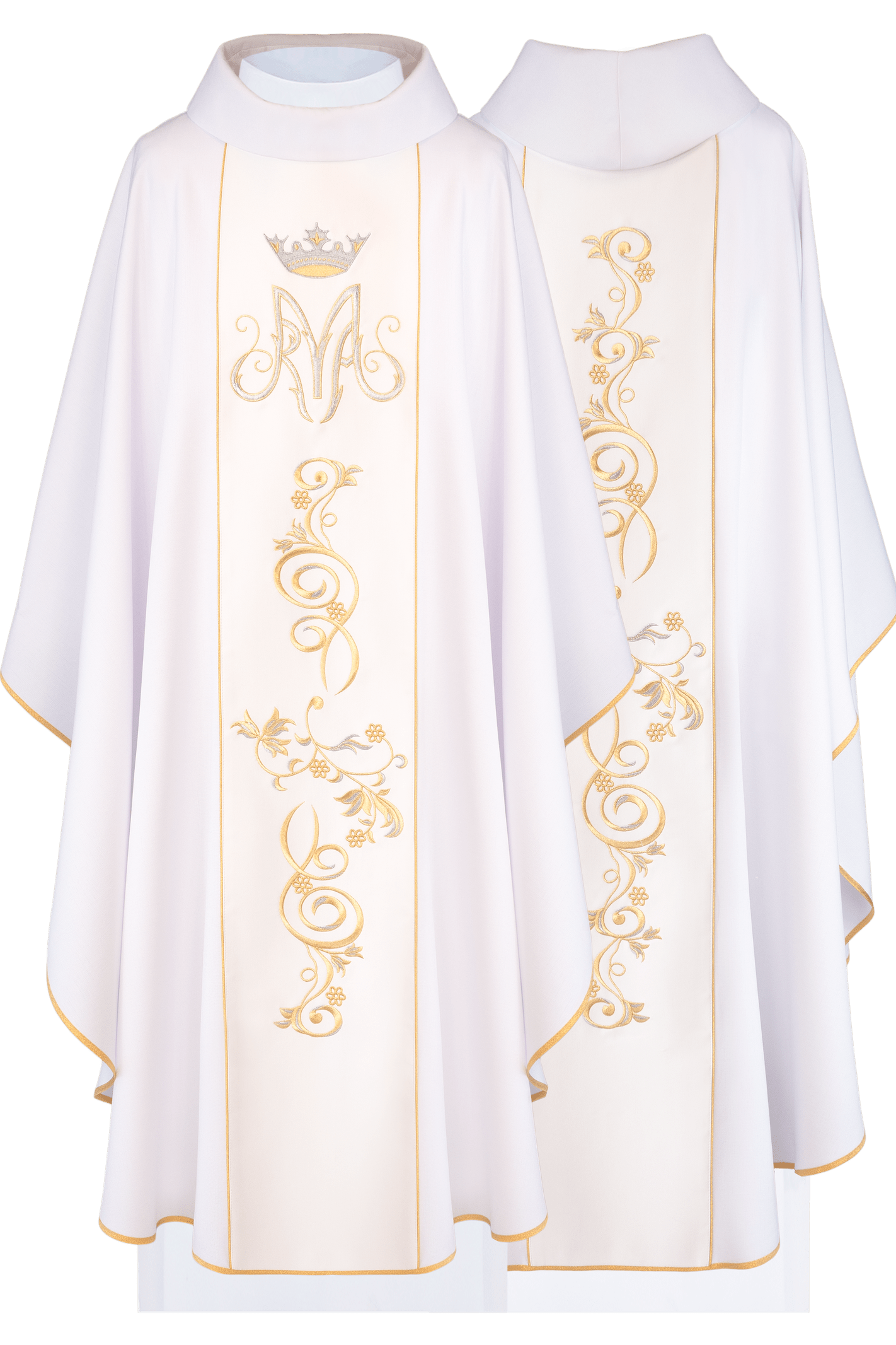 Marian liturgical chasuble with embroidered belt