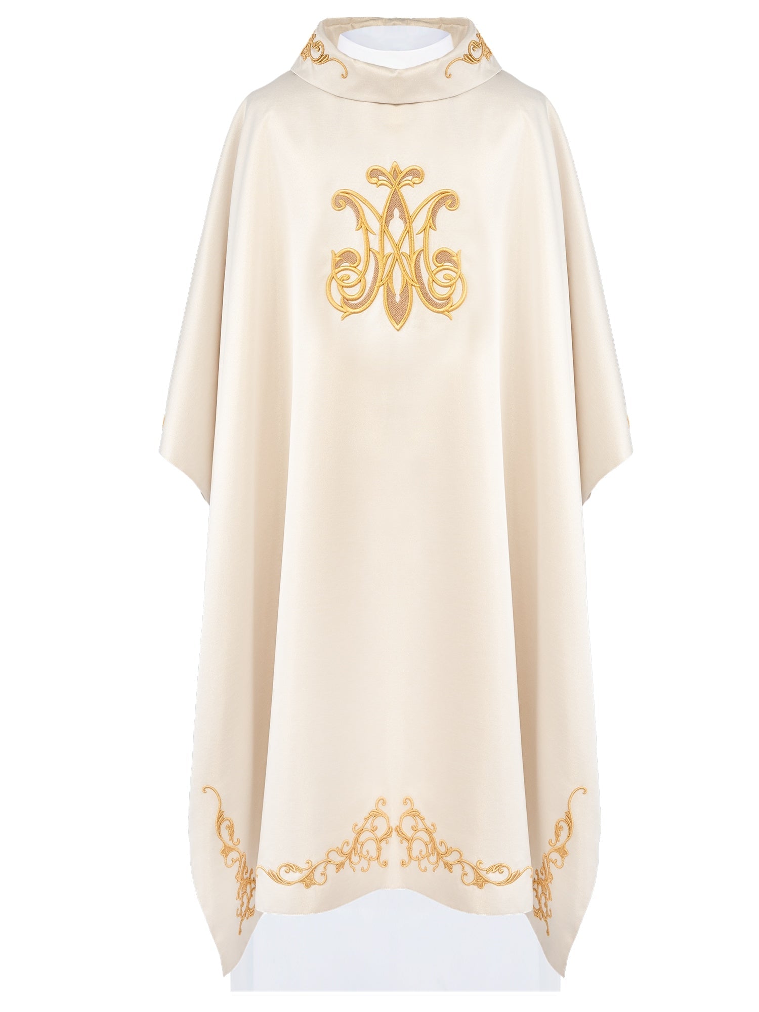 Liturgical chasuble with beautiful Marian gold embroidery