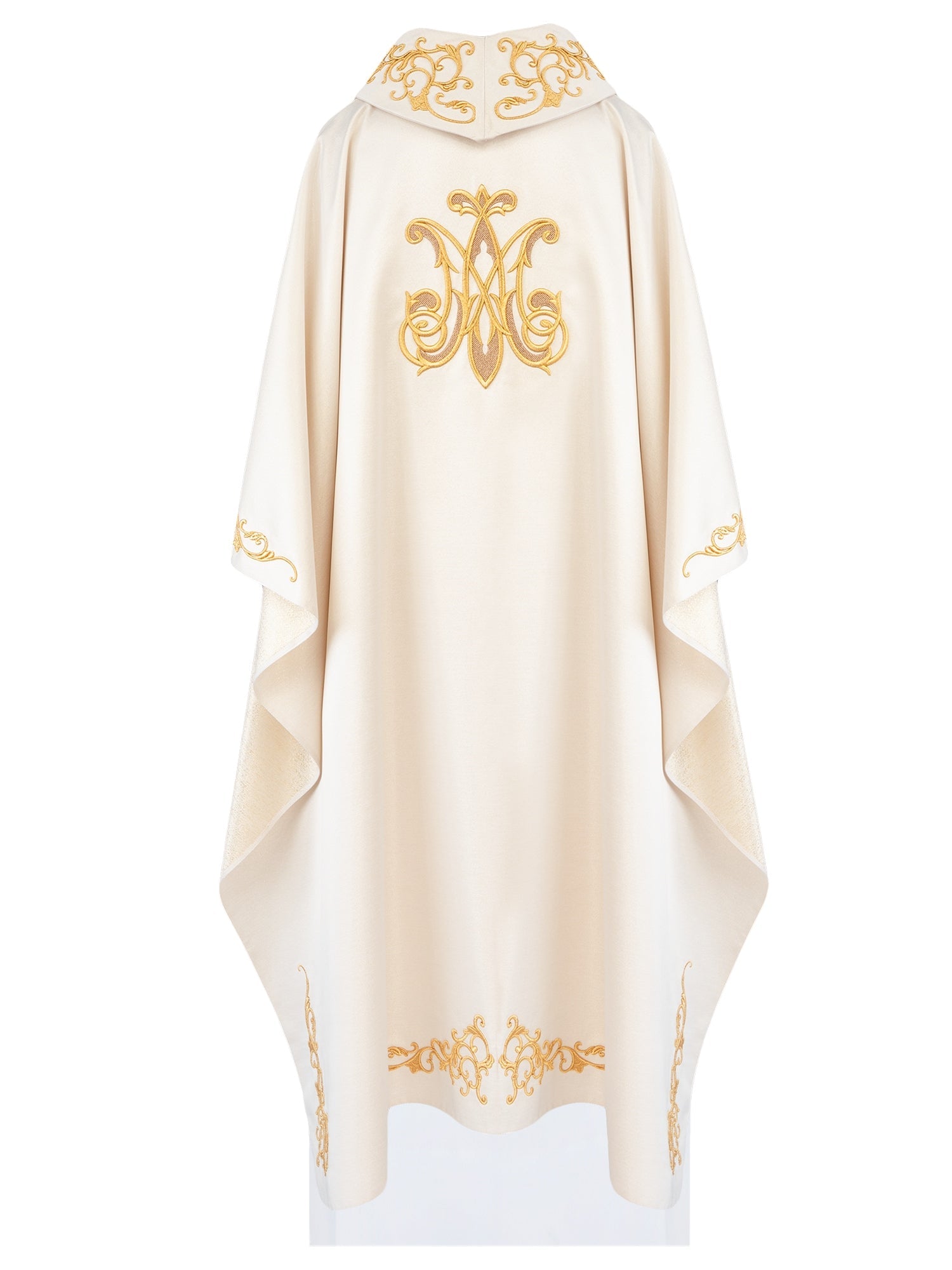 Liturgical chasuble with beautiful Marian gold embroidery