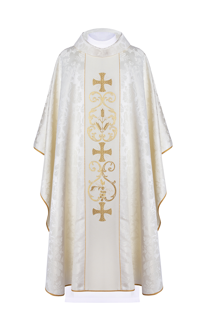 Liturgical chasuble with a decorated belt