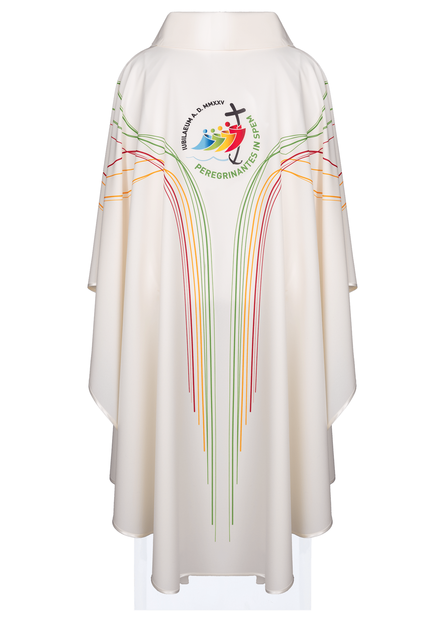 Chasuble with jubilee embroidery in white