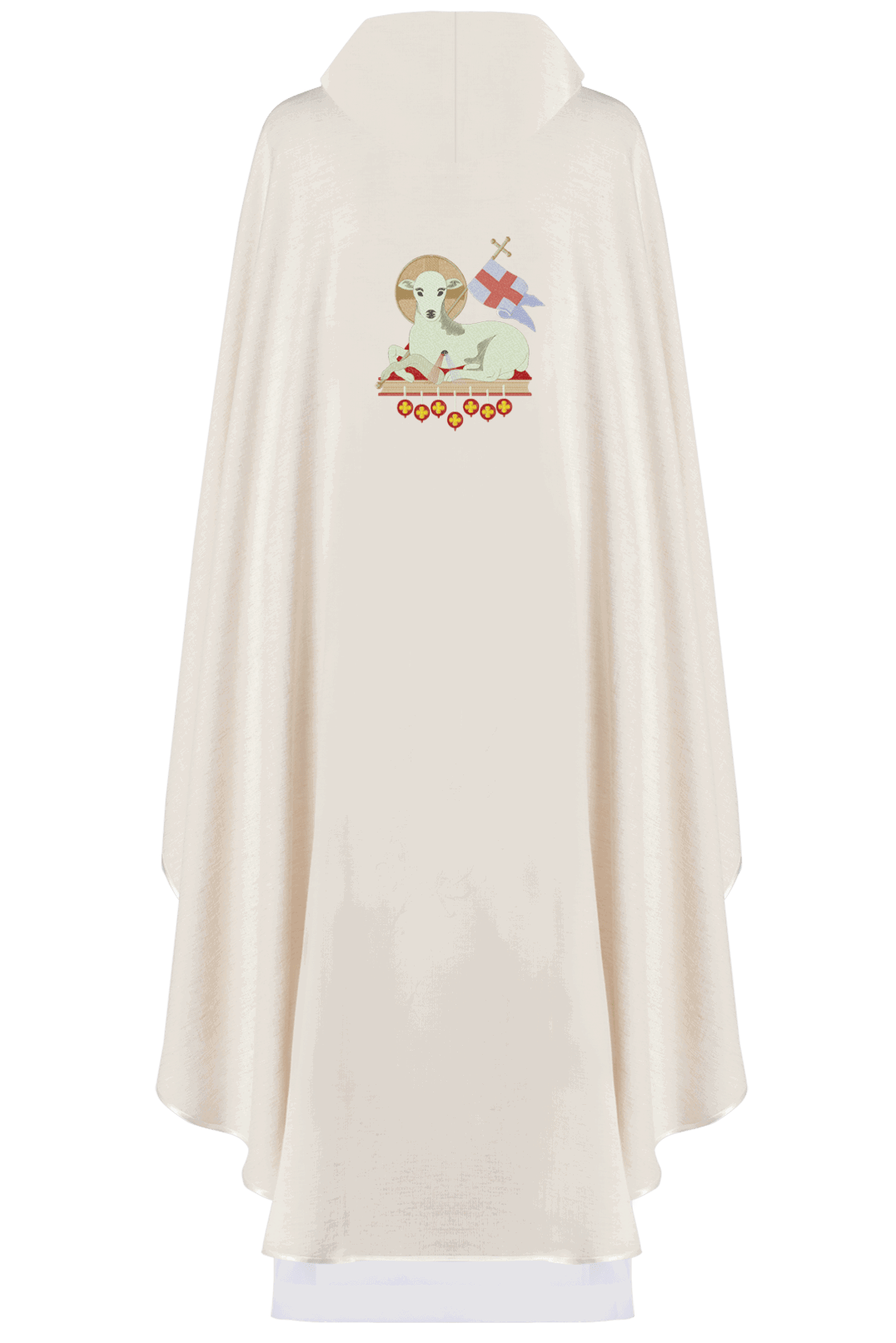 Chasuble embroidered with Lamb symbol in ecru