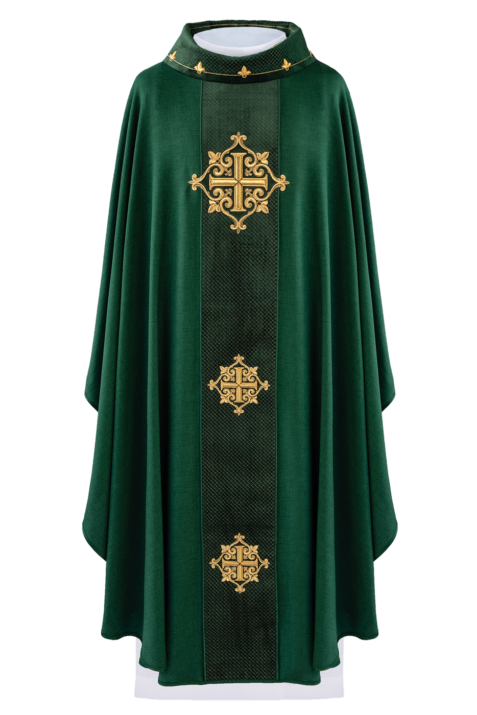 Chasuble embroidered with Green Cross - HAFTINAUSA.COM