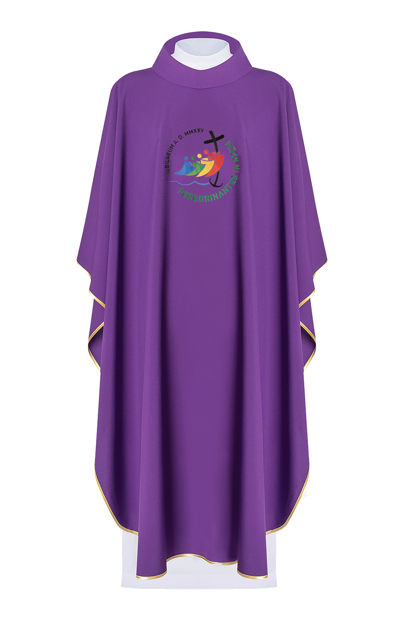 Chasuble with jubilee embroidery in purple