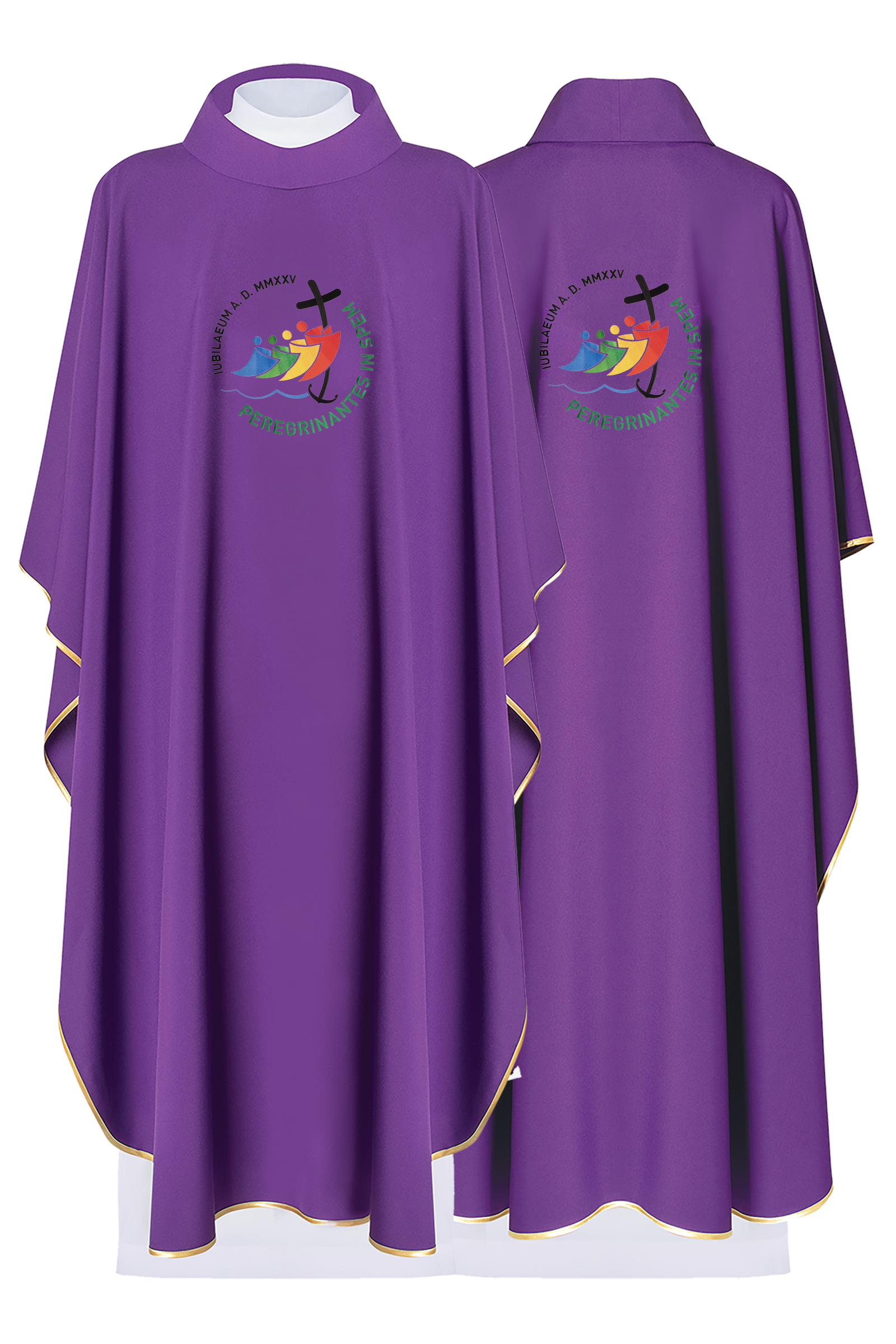 Chasuble with jubilee embroidery in purple