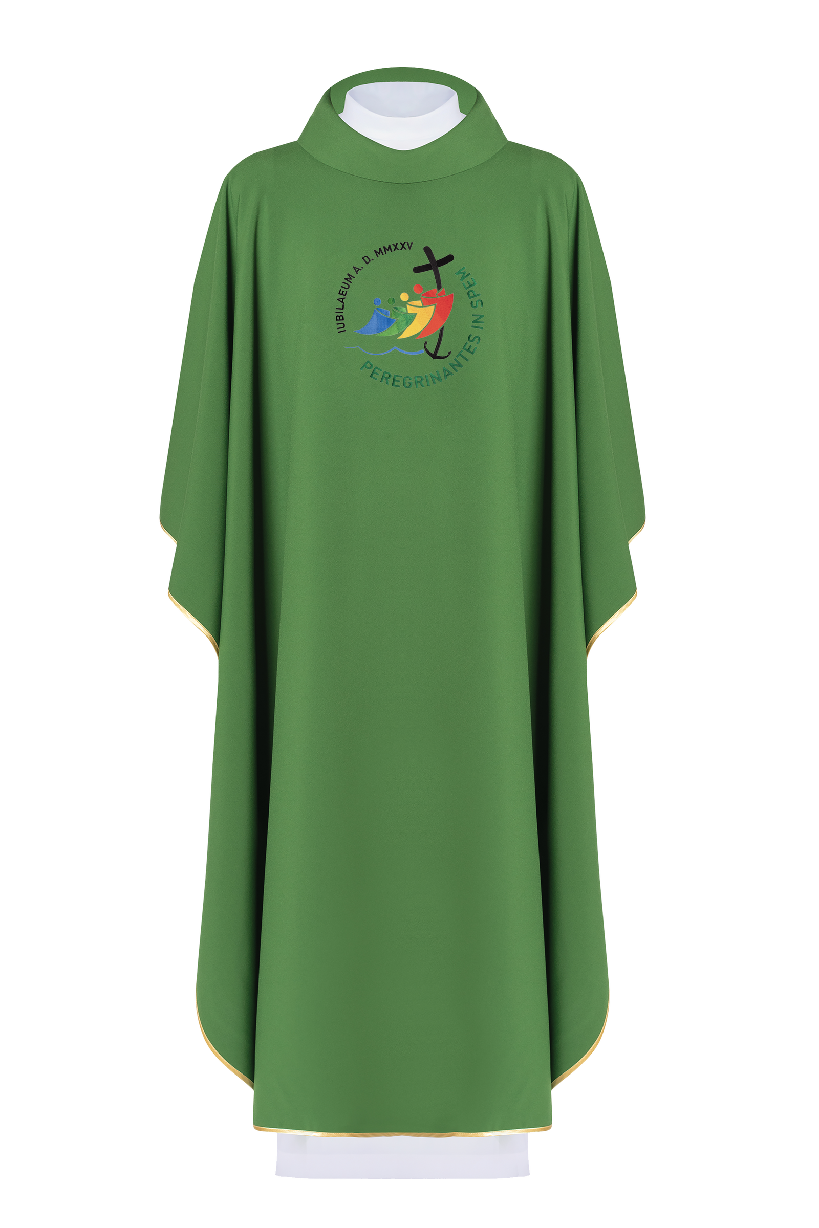 Chasuble with jubilee embroidery in green color