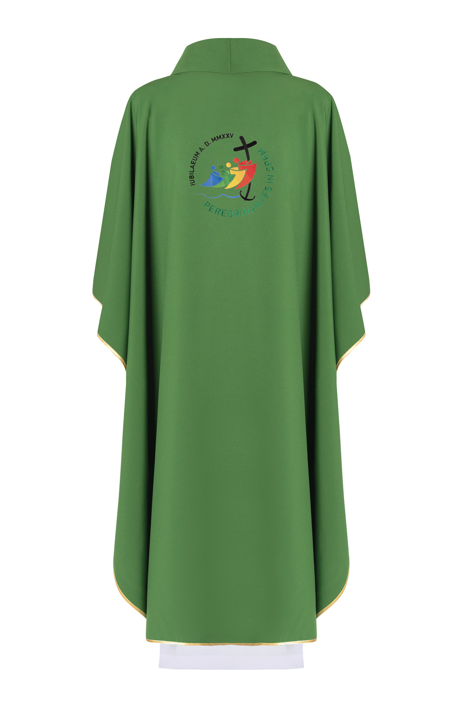 Chasuble with jubilee embroidery in green color