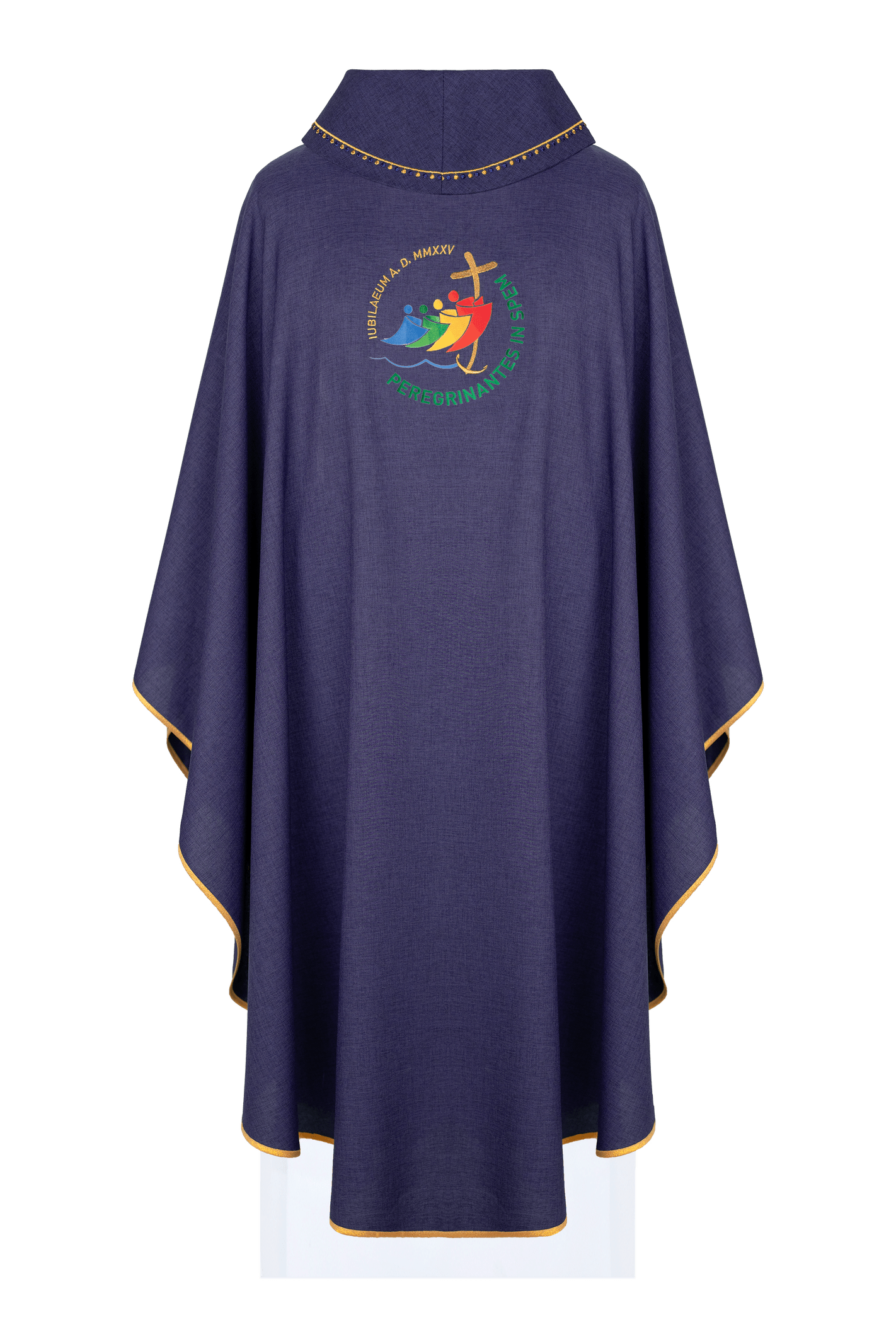 Jubilee embroidered chasuble with purple collar trim