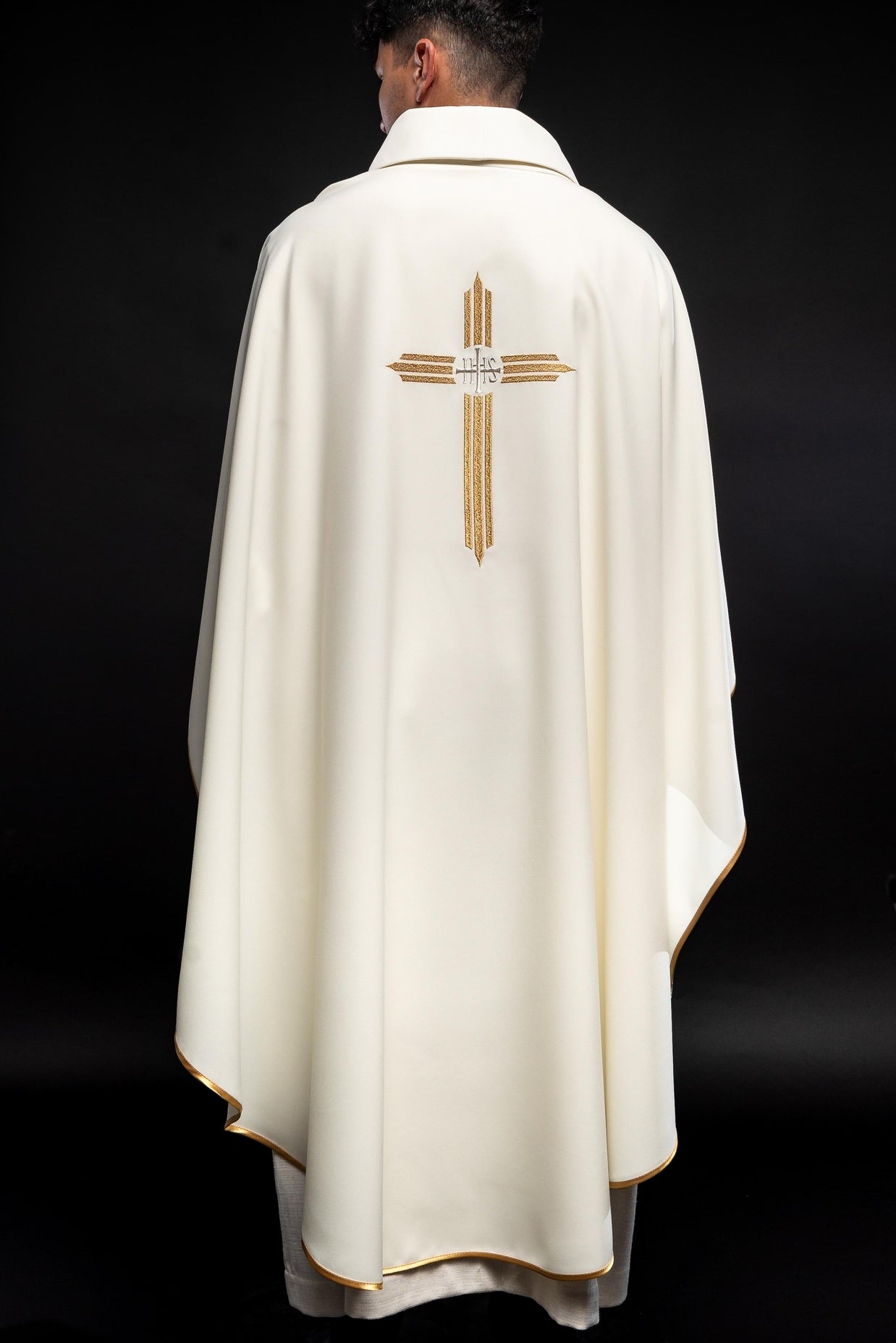 Chasuble embroidered with the symbol of Cross IHS