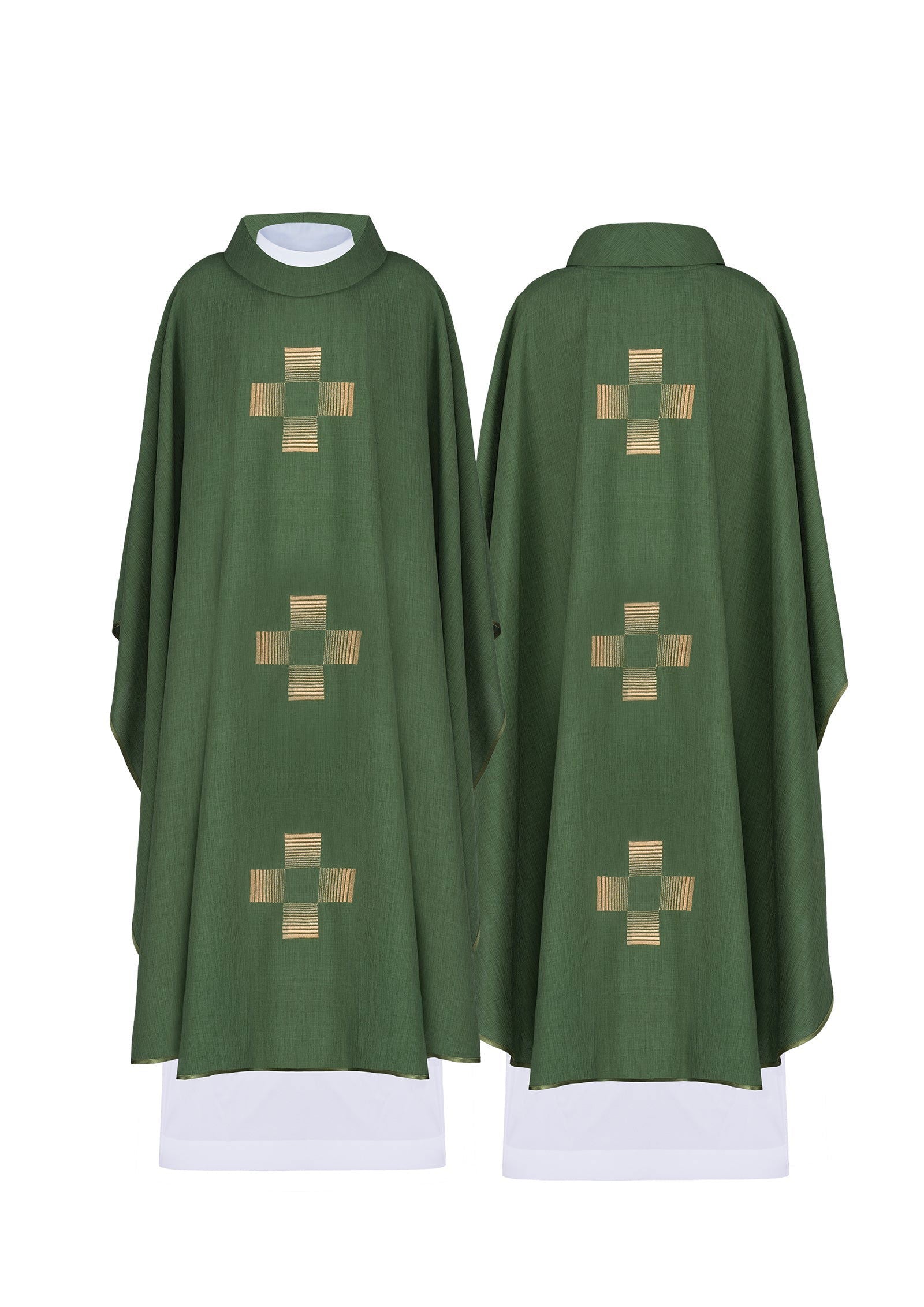 Chasuble with embroidered Crosses in green