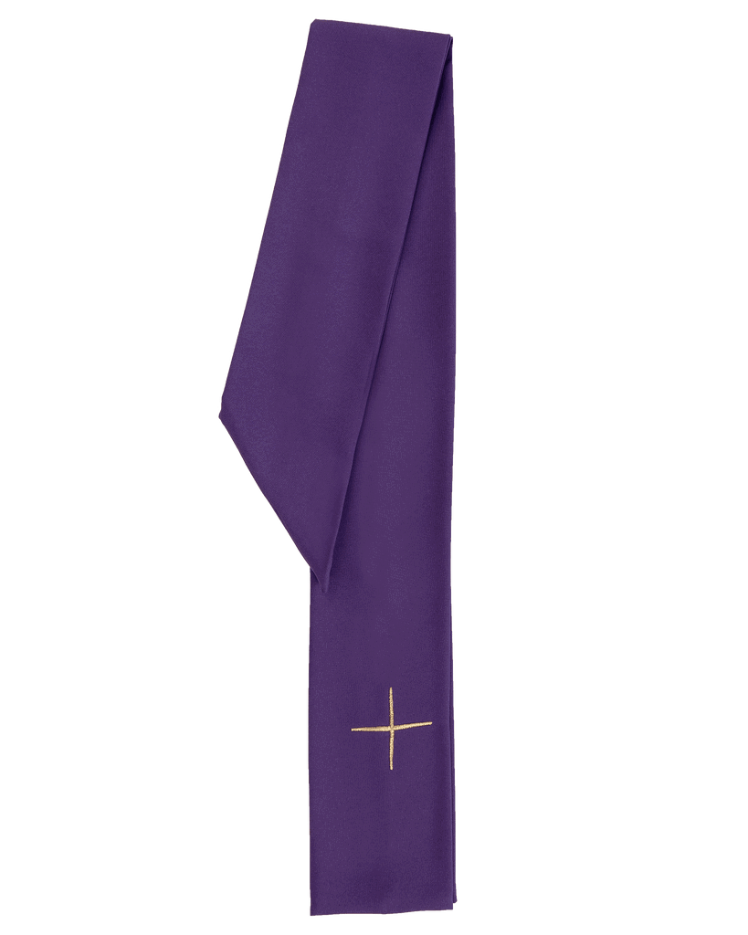 Purple chasuble with embroidered Jerusalem cross