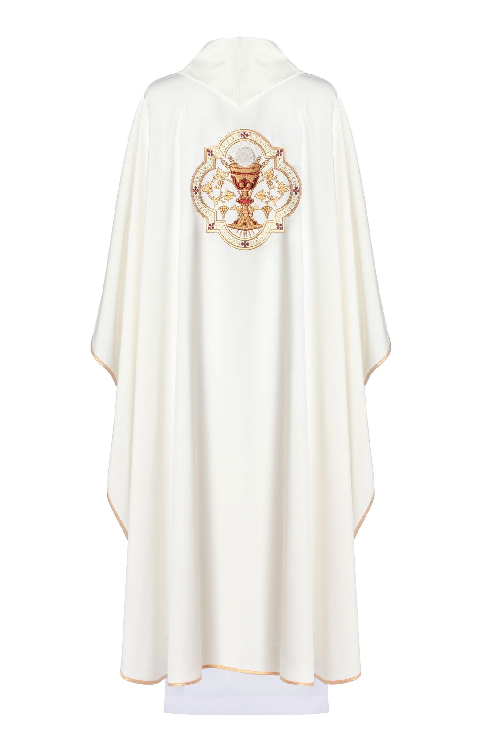 Embroidered chasuble with wide collar Heart of Jesus and Chalice