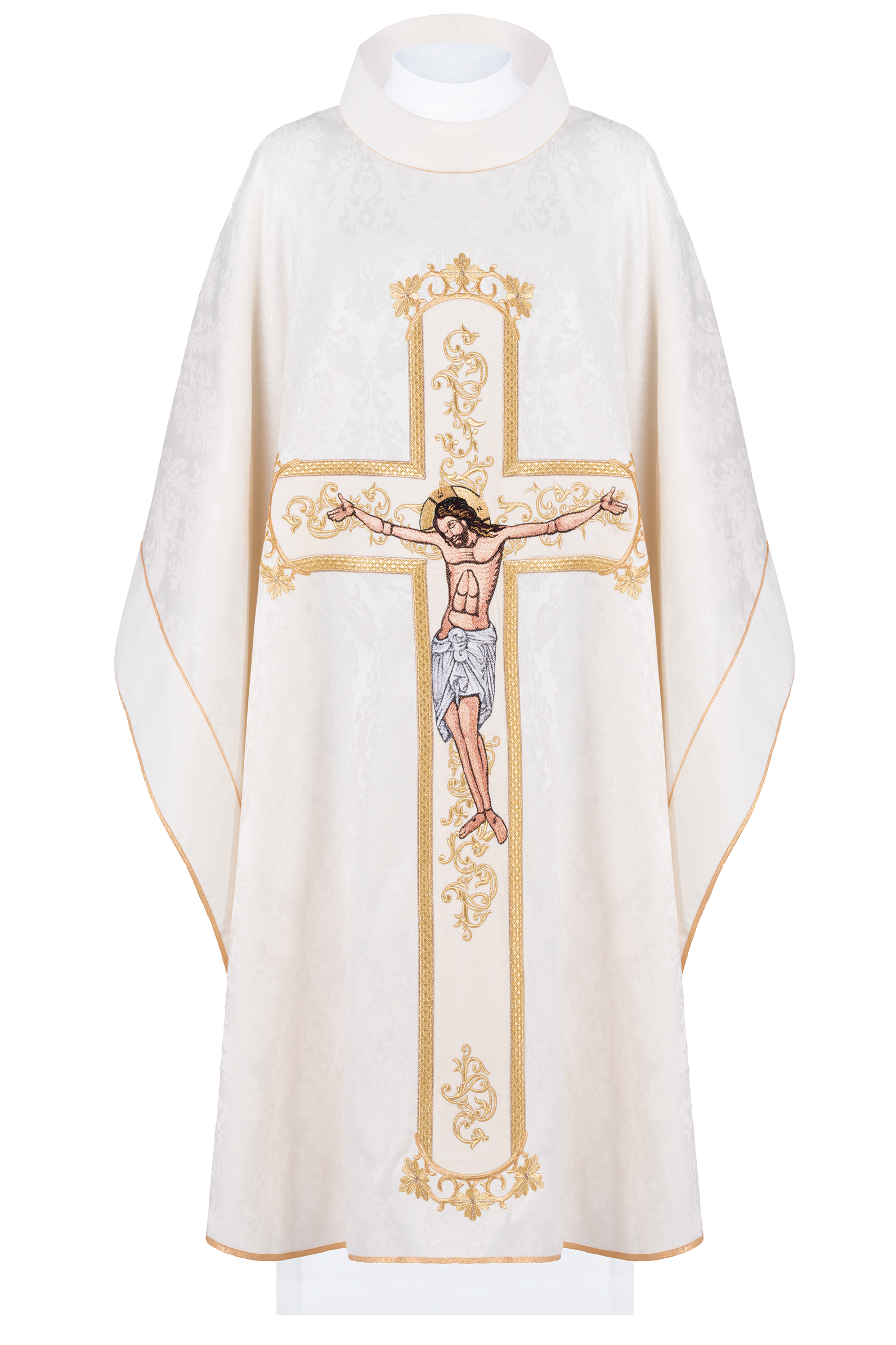 Ecru chasuble with Jesus Christ embroidery