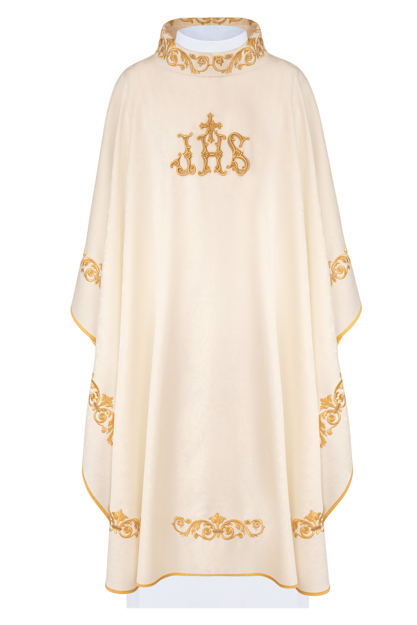 Ecru chasuble with IHS motif