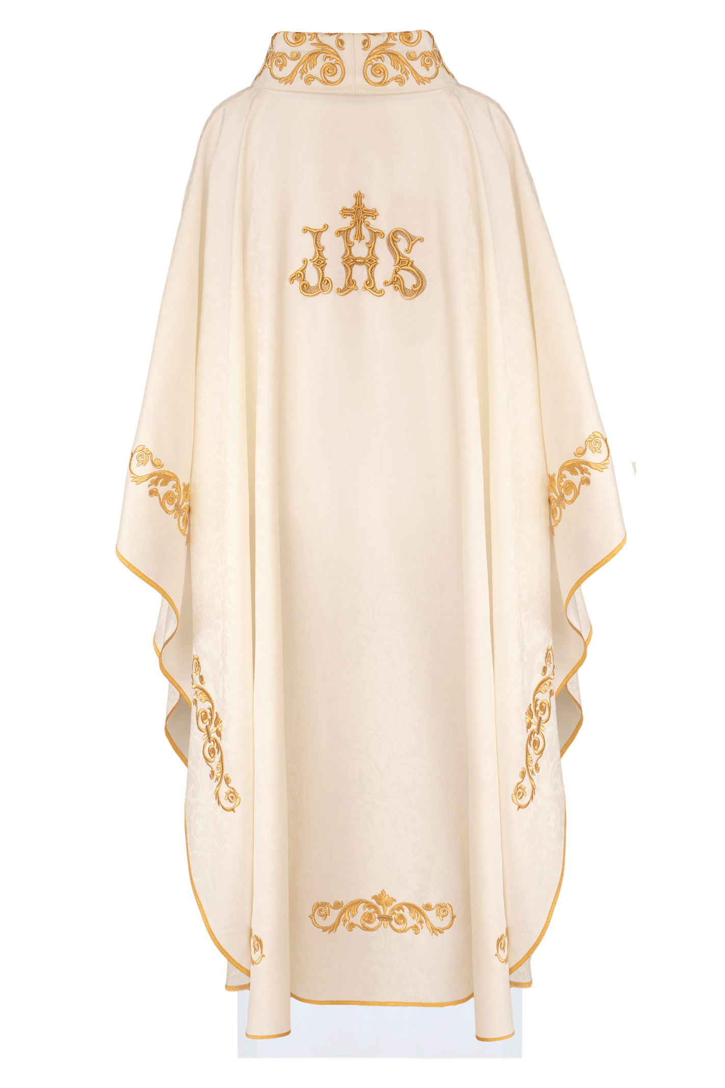 Ecru chasuble with IHS motif