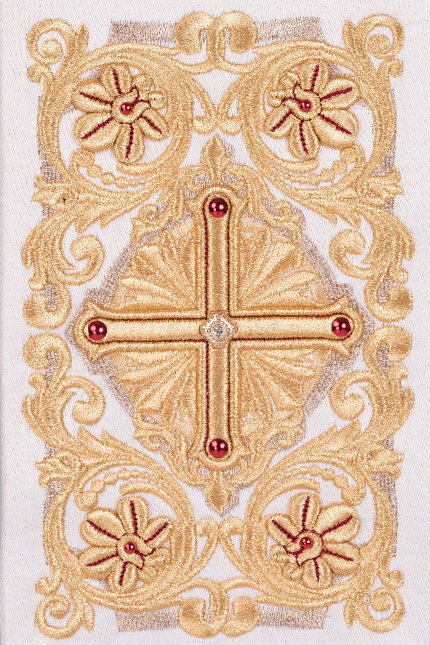 Gold Chasuble richly embroidered and decorated with gold stones