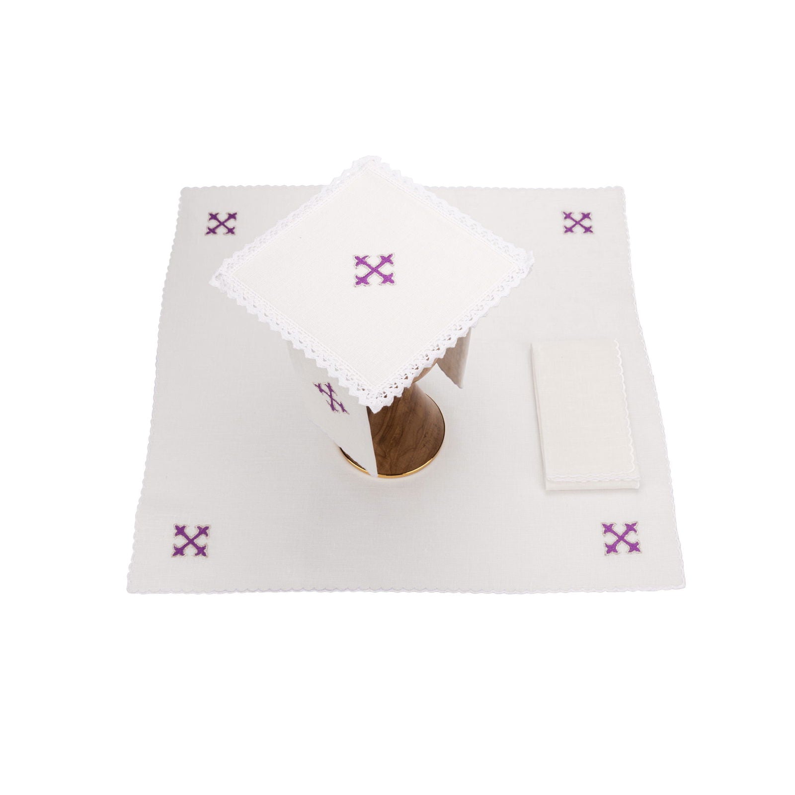 Chalice Linens with small cross embroidery