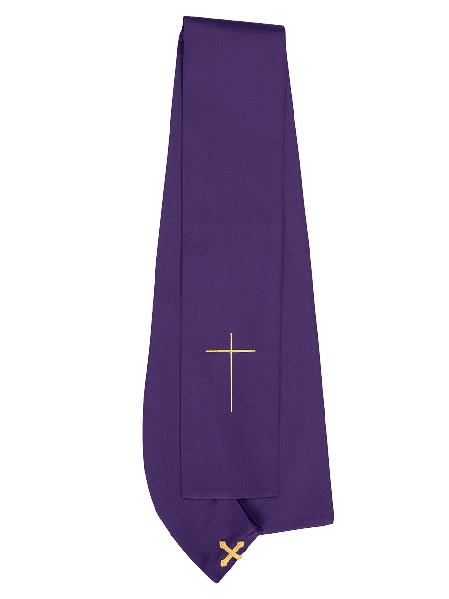 Purple chasuble with embroidered collar LE/7027/03 - HAFTINAUSA.COM