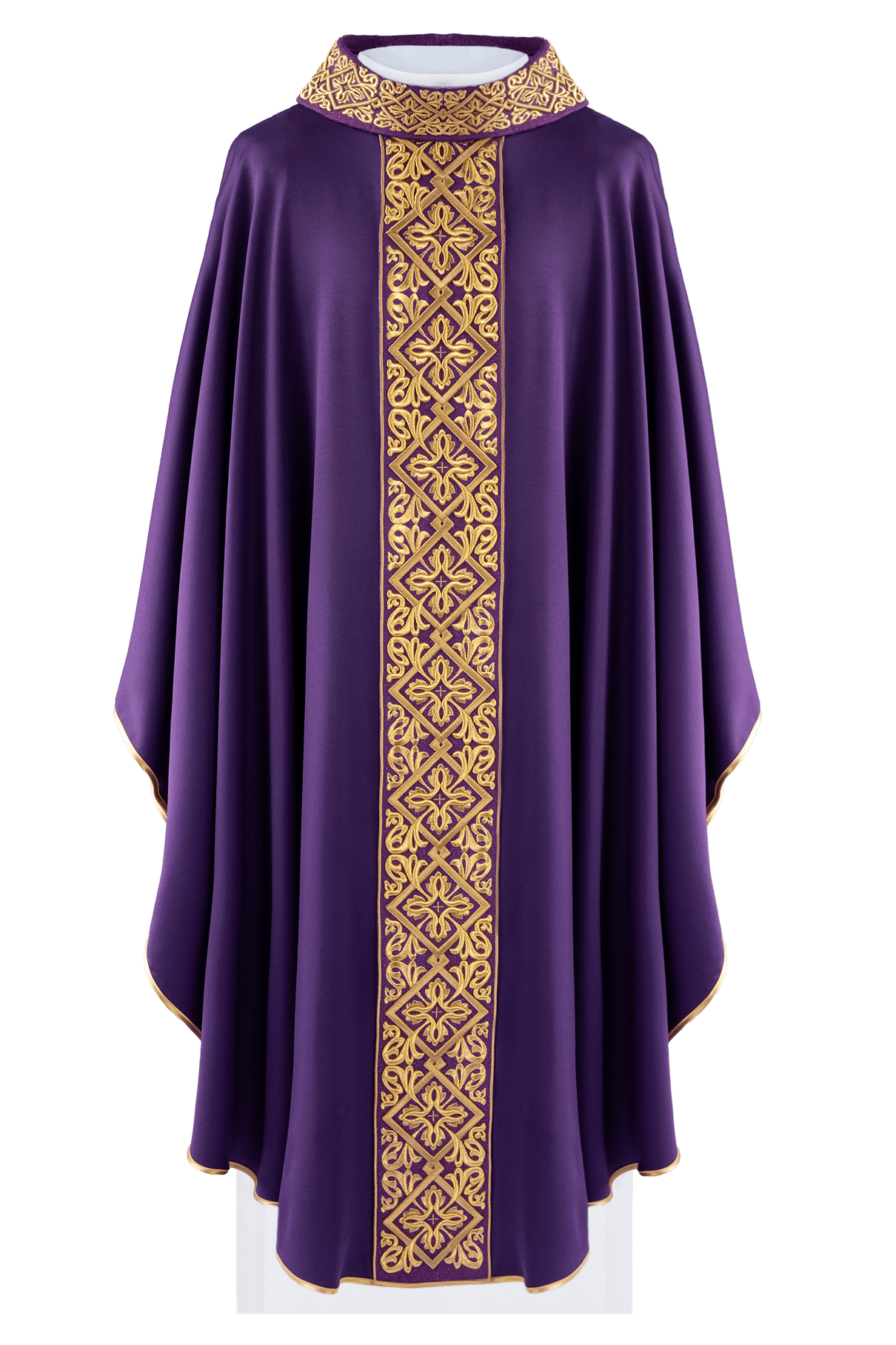 Purple chasuble with embroidered collar LE/7027/03 - HAFTINAUSA.COM