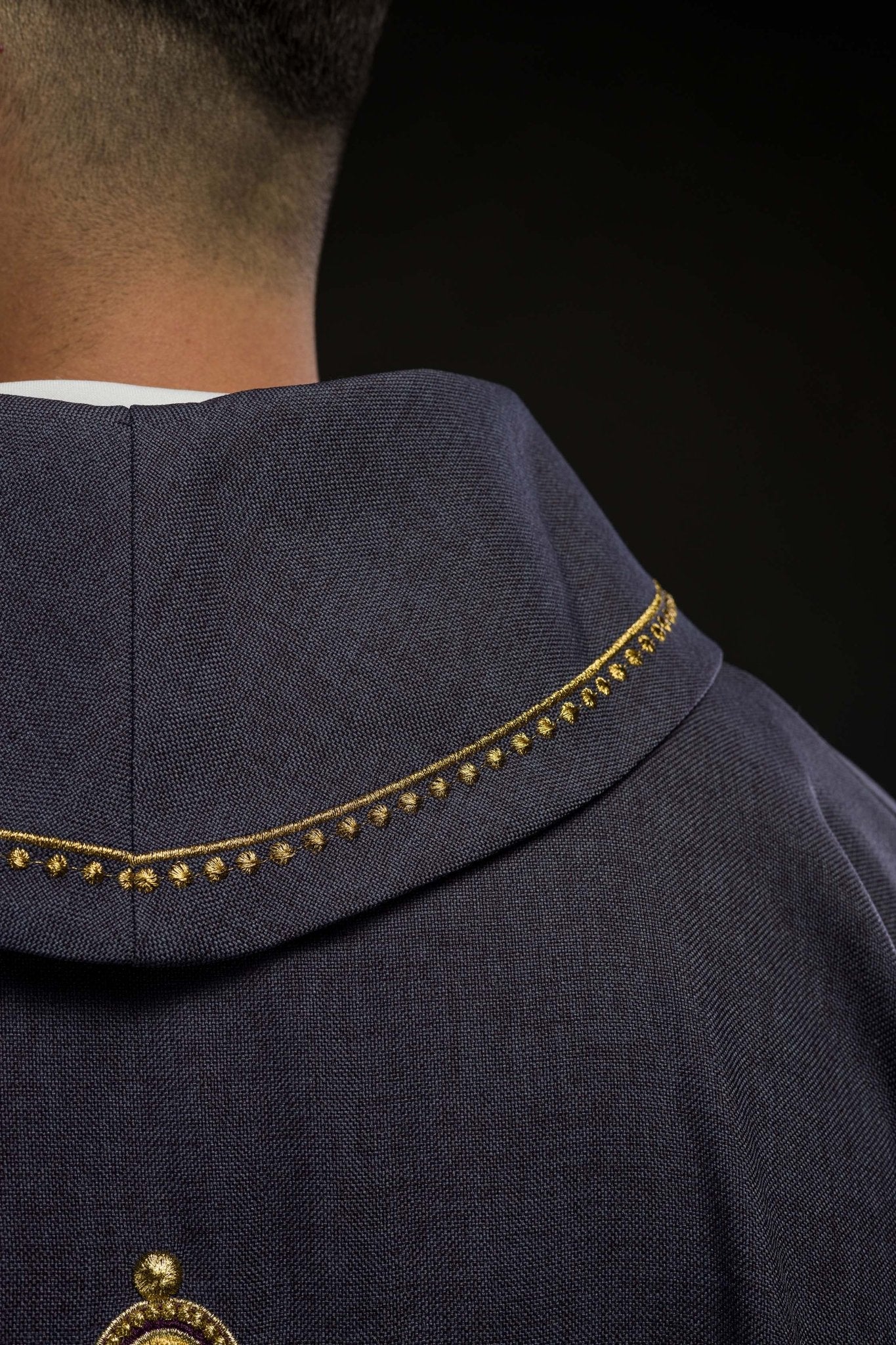 Purple robe with gold PAX embroidery S - 7065 - 03 - 70 - HAFTINAUSA.COM