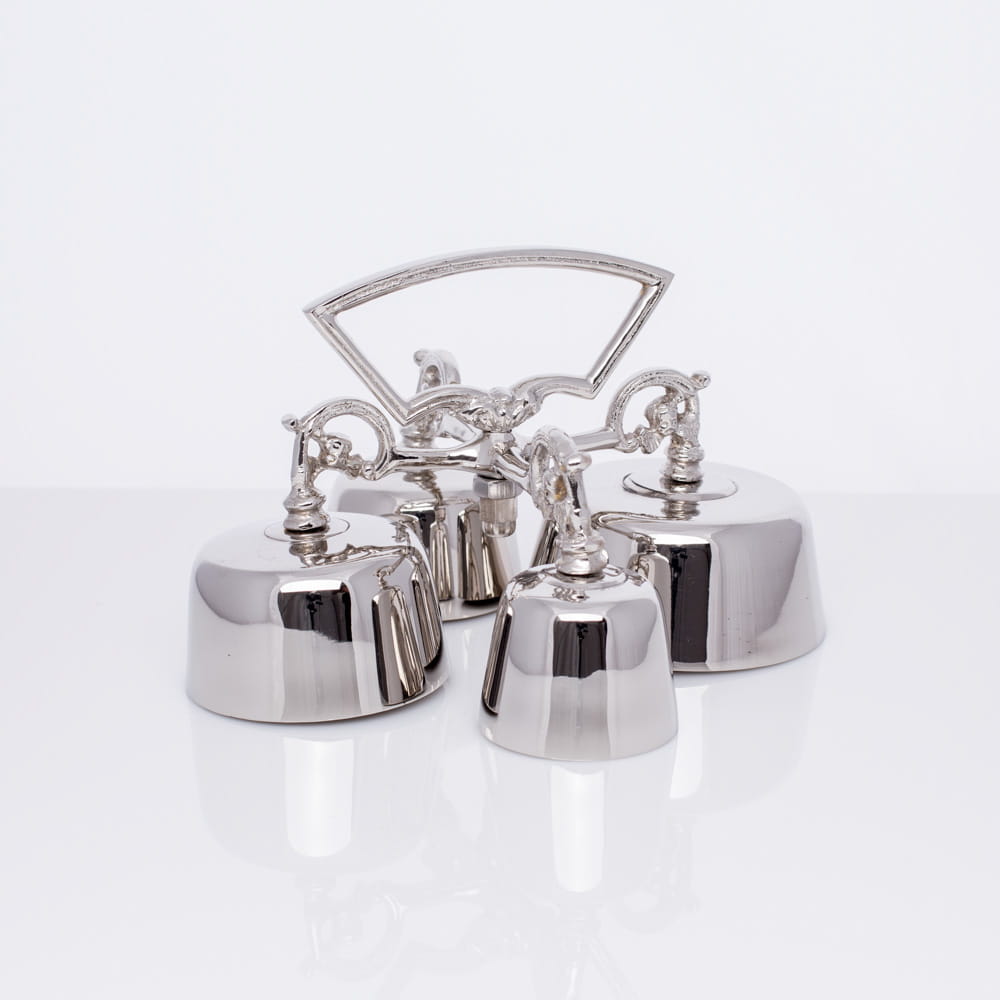 Quadruple bells - brass - nickel 78611N - HAFTINAUSA.COM
