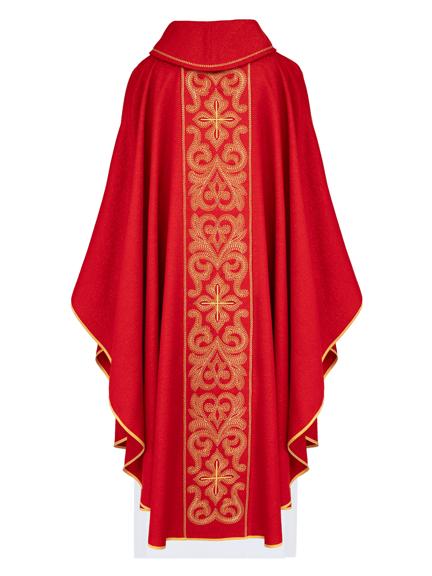 Red chasuble with light gold embroidery LE/7028/02 - HAFTINAUSA.COM