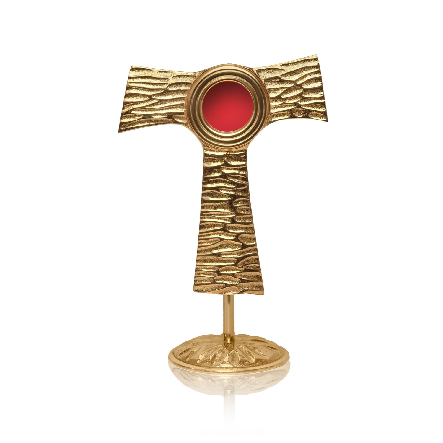 Reliquary - cross - Tau - brass HMCREL013 - HAFTINAUSA.COM