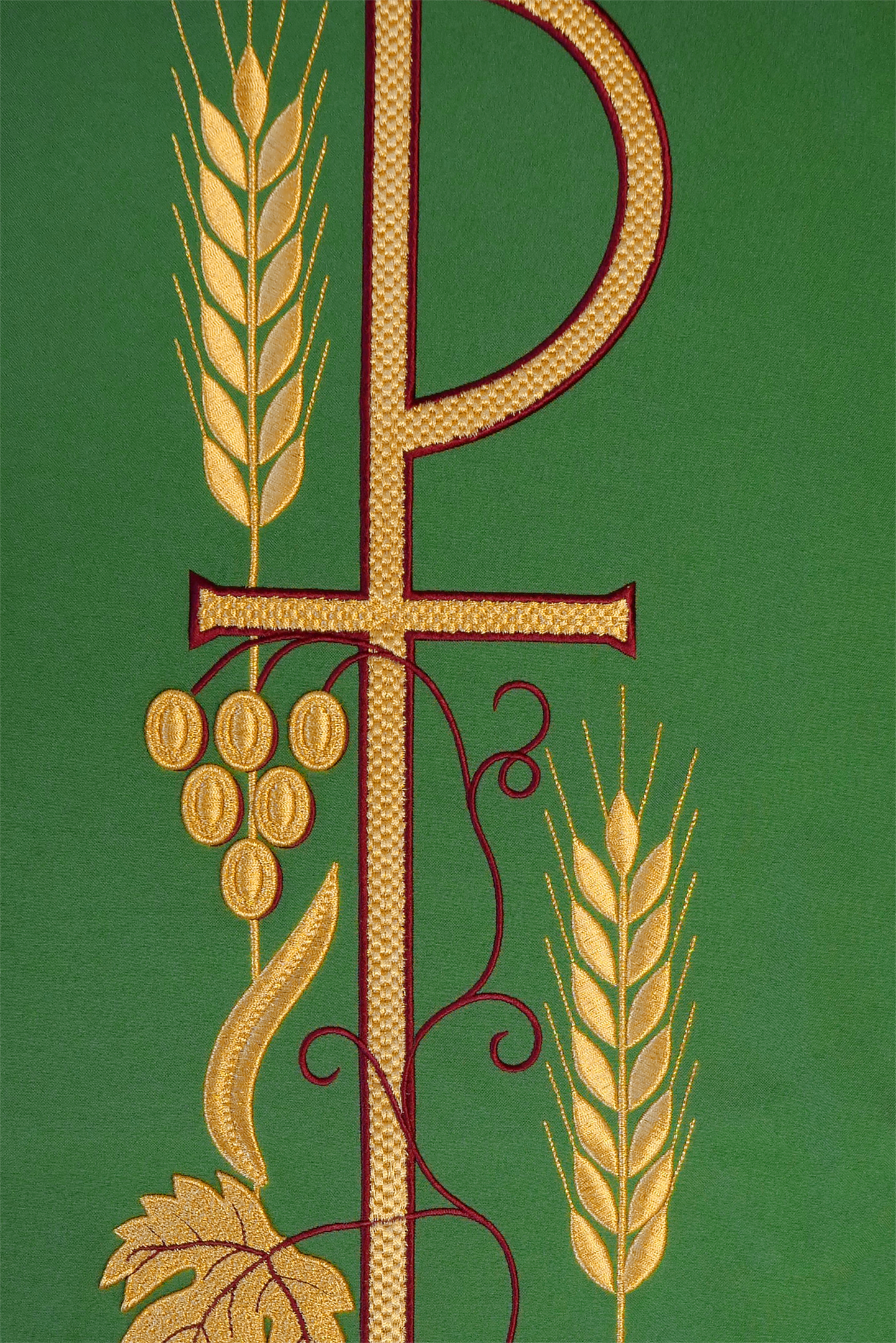 Lectern cover with embroidered PAX symbol in green