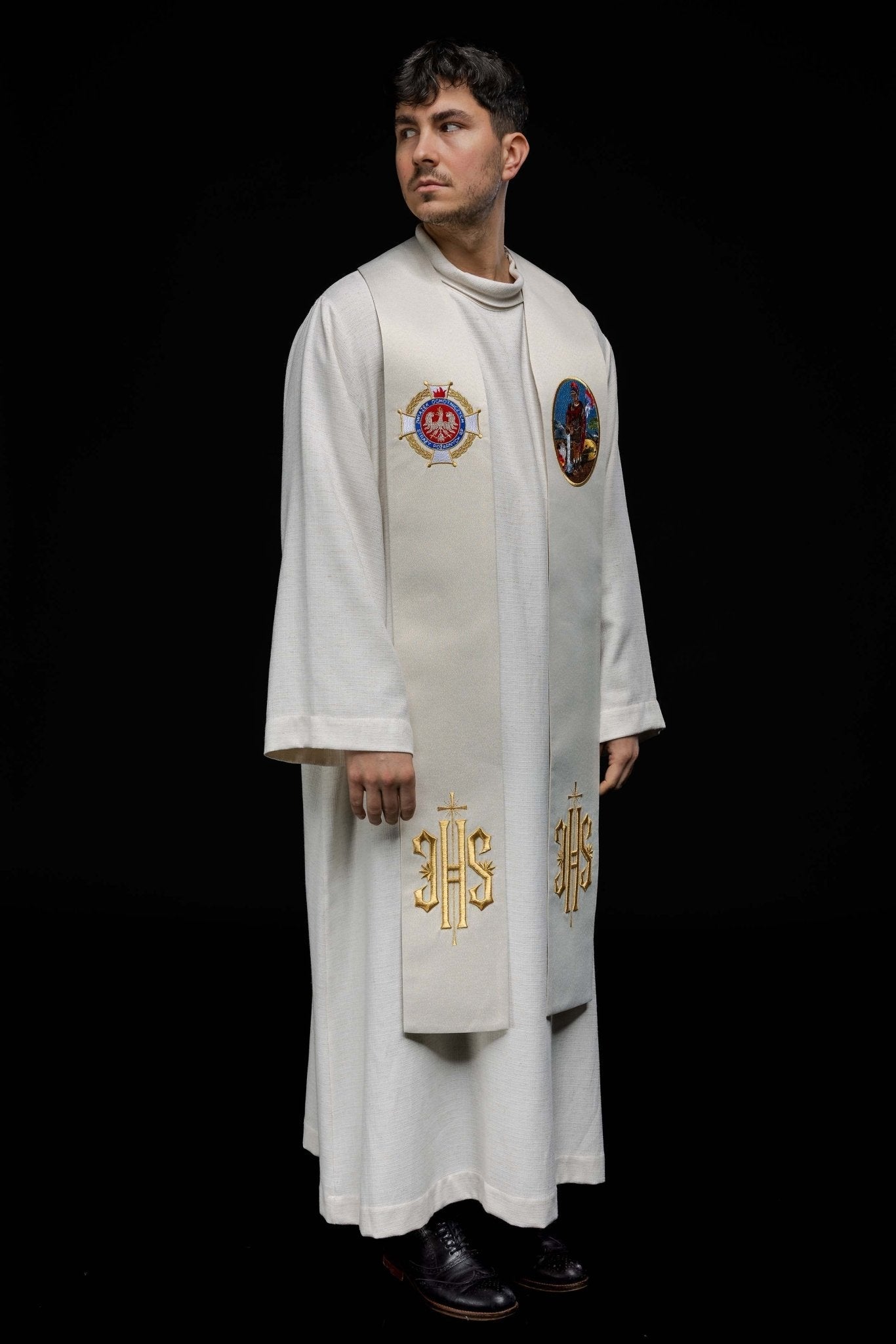 Stole embroidered with the image of St. Florian KSW2/007/05/54 - HAFTINAUSA.COM