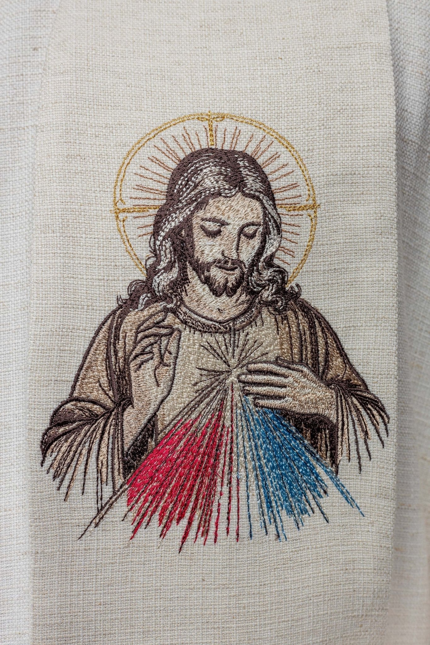 Stole embroidered with the image of the Merciful Jesus KSW2/010/05/49 - HAFTINAUSA.COM