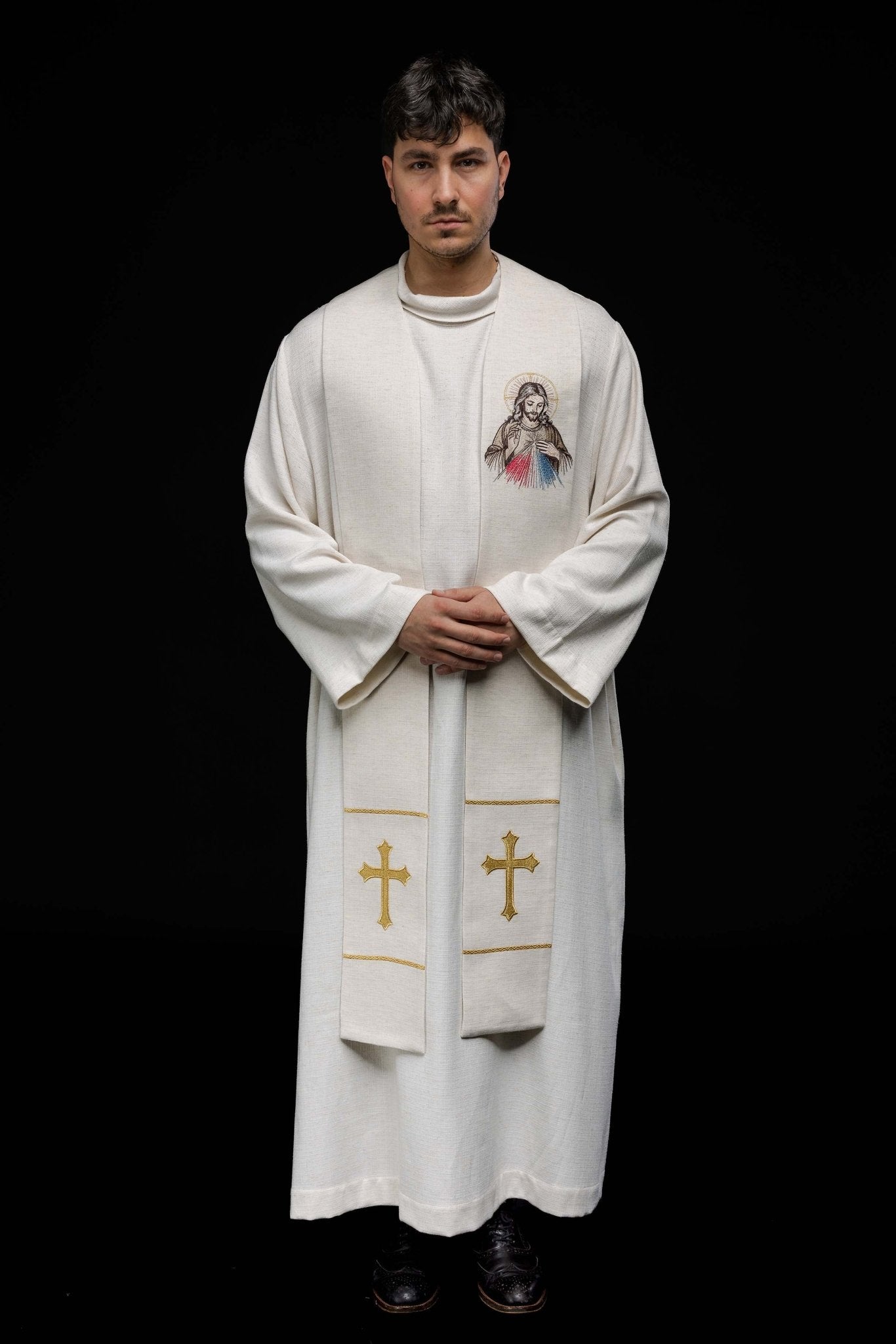 Stole embroidered with the image of the Merciful Jesus KSW2/010/05/49 - HAFTINAUSA.COM